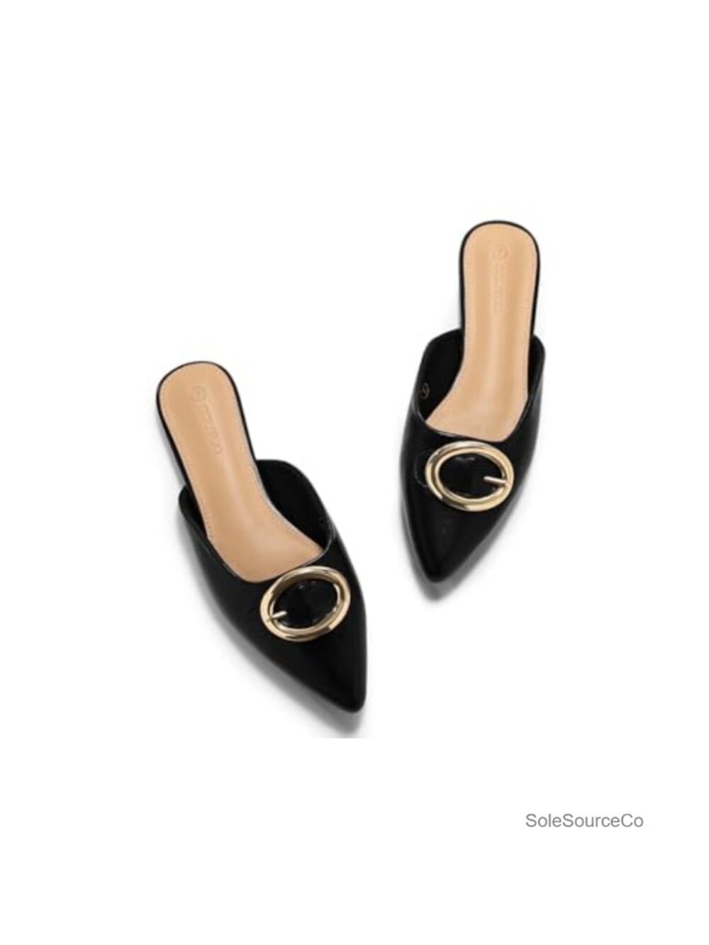 Women's Slip On Mules Closed Toe Flat Shoes with Buckle Detail